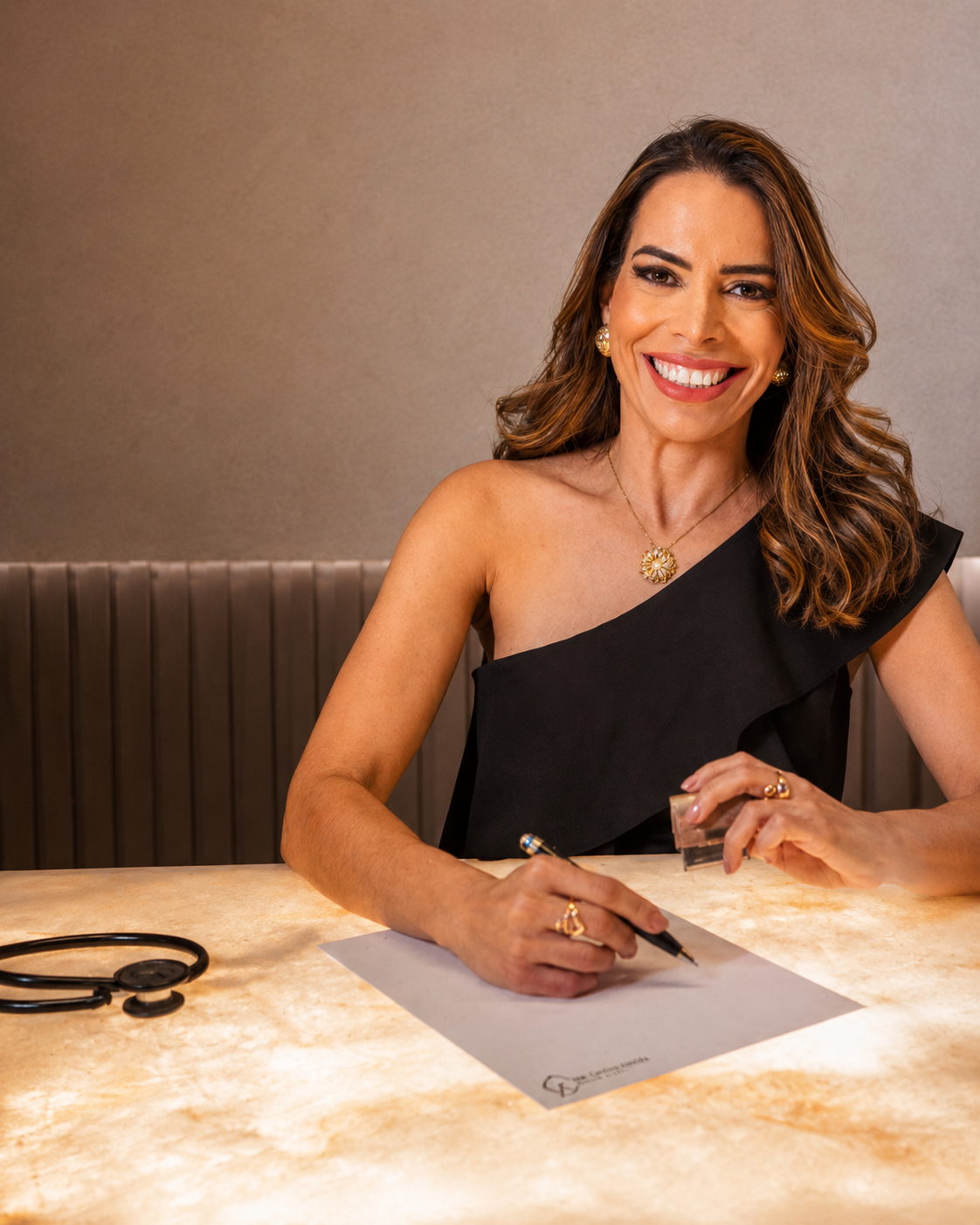Dra. Carol Almeida em seu consultório